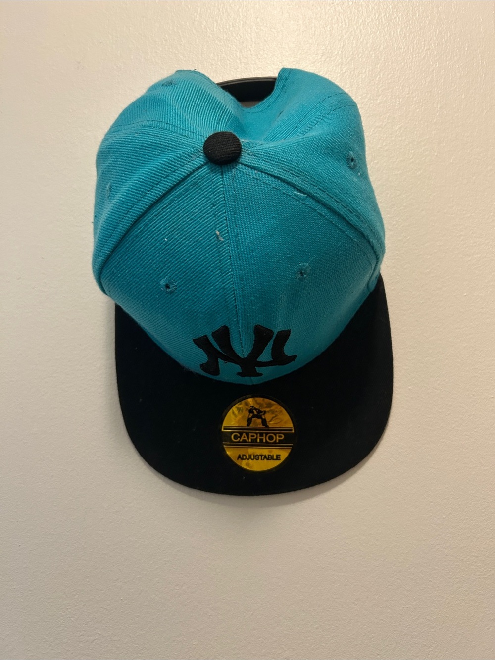 Kids Teal and Black Adjustable Baseball Cap with Logo